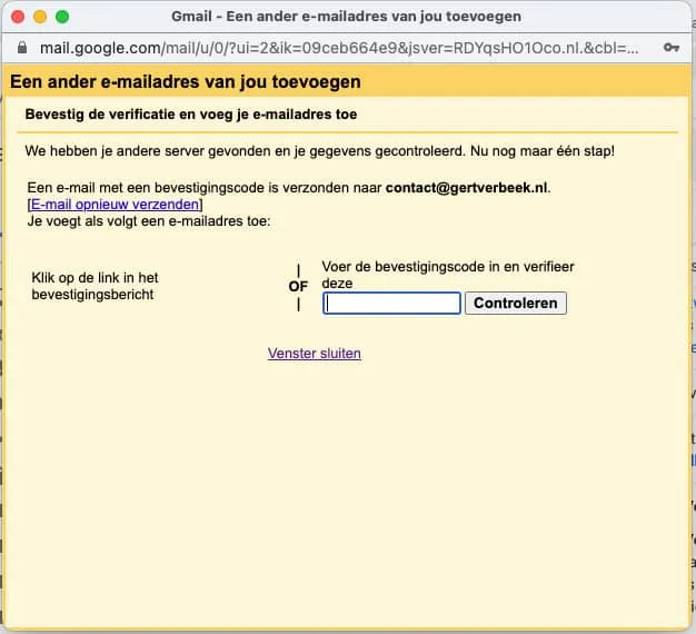 E-mailaccount uitgaande mail toevoegen gmail stap 3 - always ahead